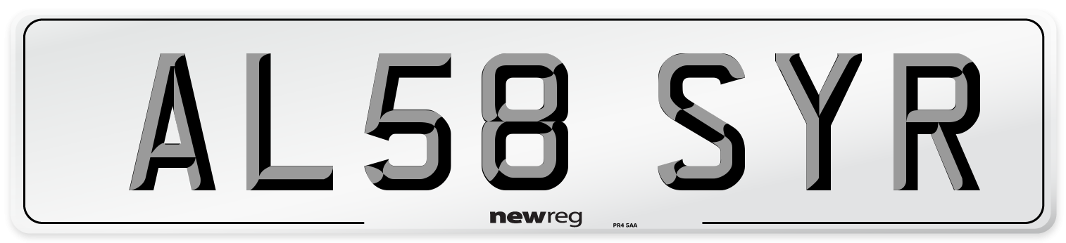 AL58 SYR Number Plate from New Reg